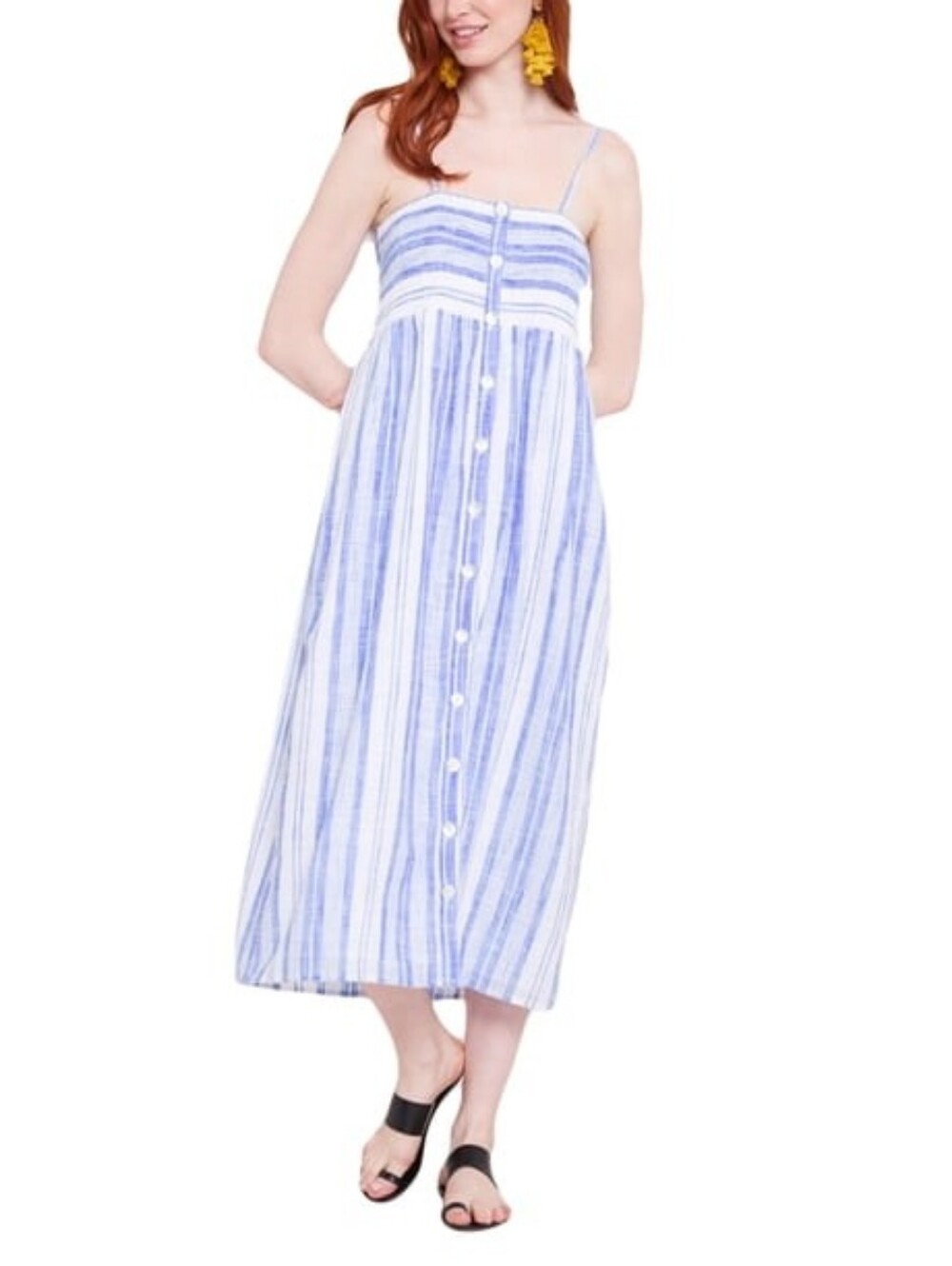 Roller Rabbit Montauk‎ Kristin Dress 100% Cotton Blue Striped Women's Size XL